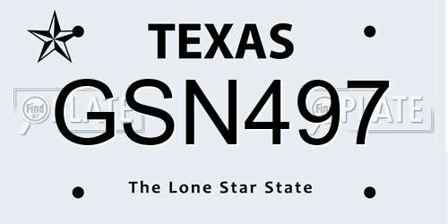 GSN497 Texas License Plate