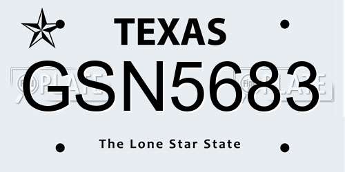 GSN5683 Texas License Plate
