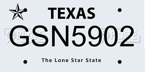 GSN5902 Texas License Plate