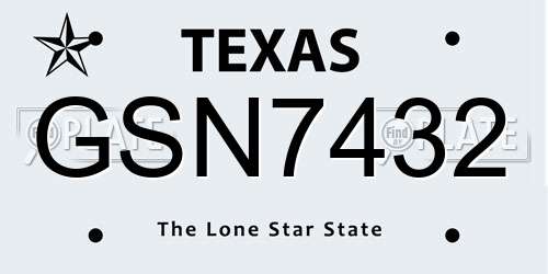 GSN7432 Texas License Plate
