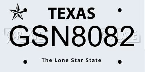 GSN8082 Texas License Plate