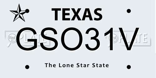 GSO31V Texas License Plate