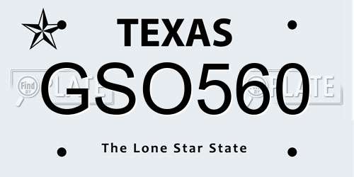 GSO560 Texas License Plate