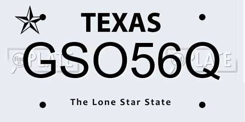 GSO56Q Texas License Plate