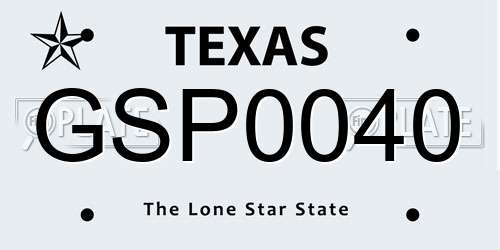 GSP0040 Texas License Plate