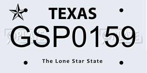 GSP0159 Texas License Plate