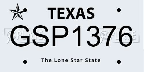 GSP1376 Texas License Plate