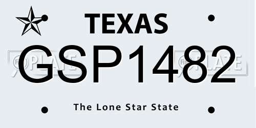 GSP1482 Texas License Plate