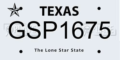GSP1675 Texas License Plate