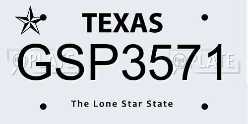 GSP3571 Texas License Plate