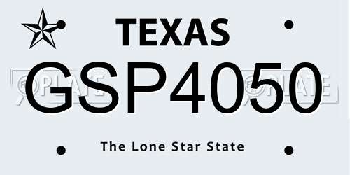 GSP4050 Texas License Plate