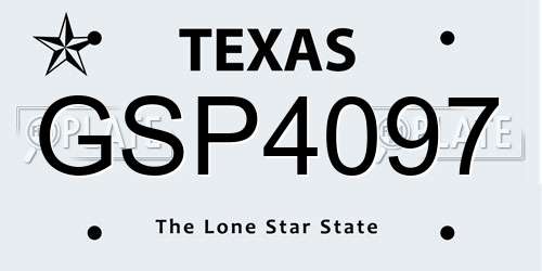 GSP4097 Texas License Plate