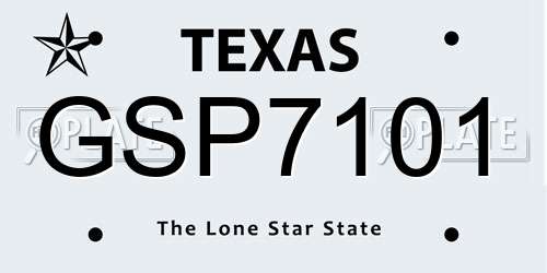 GSP7101 Texas License Plate