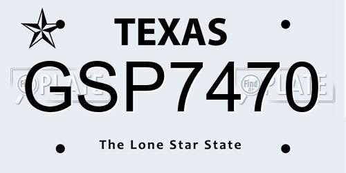 GSP7470 Texas License Plate