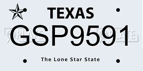 GSP9591 Texas License Plate