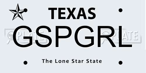GSPGRL Texas License Plate