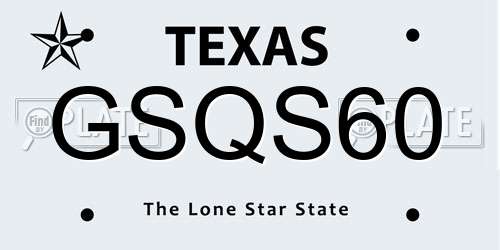 GSQS60 Texas License Plate
