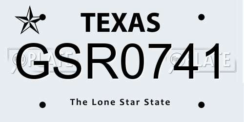 GSR0741 Texas License Plate