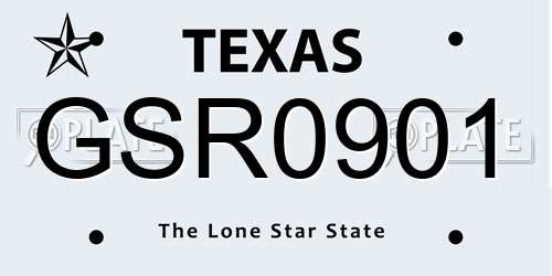 GSR0901 Texas License Plate