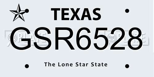 GSR6528 Texas License Plate