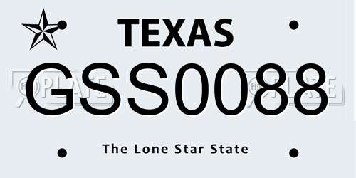 GSS0088 Texas License Plate