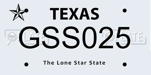 GSS025 Texas License Plate