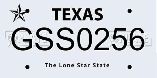 GSS0256 Texas License Plate