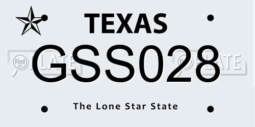GSS028 Texas License Plate