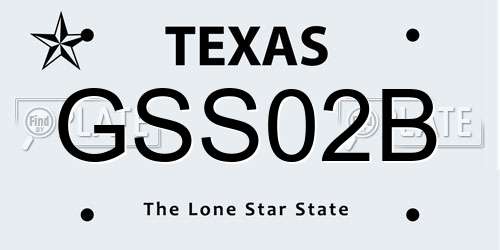 GSS02B Texas License Plate