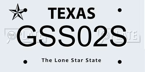 GSS02S Texas License Plate