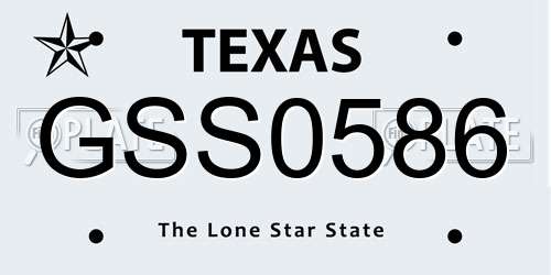 GSS0586 Texas License Plate
