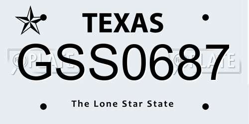 GSS0687 Texas License Plate