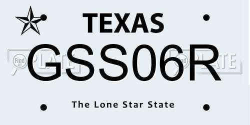 GSS06R Texas License Plate