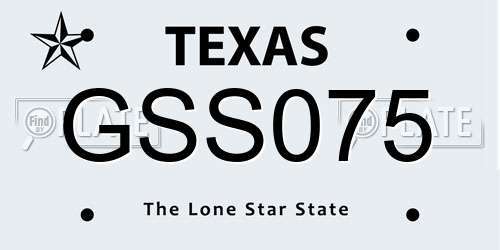 GSS075 Texas License Plate