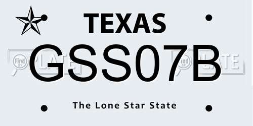 GSS07B Texas License Plate