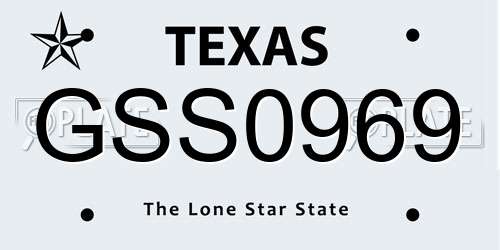 GSS0969 Texas License Plate