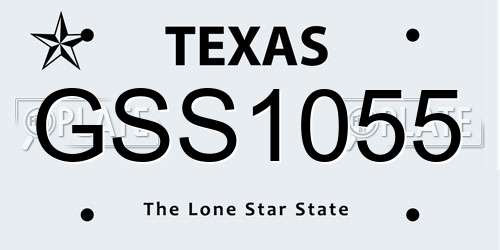 GSS1055 Texas License Plate