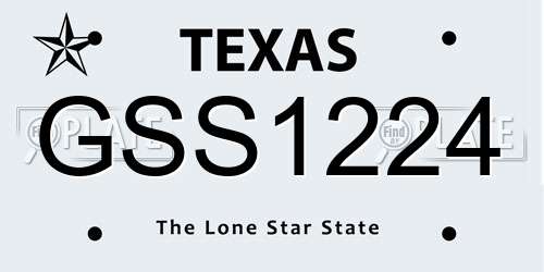 GSS1224 Texas License Plate