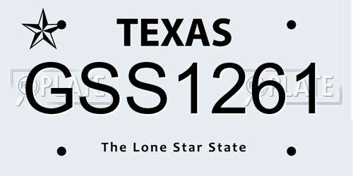 GSS1261 Texas License Plate