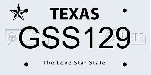 GSS129 Texas License Plate