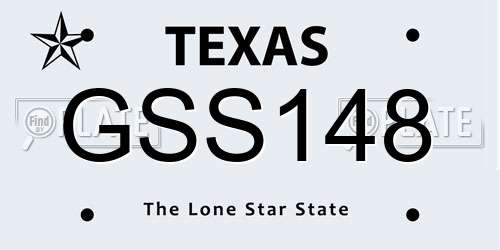 GSS148 Texas License Plate