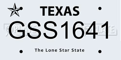 GSS1641 Texas License Plate