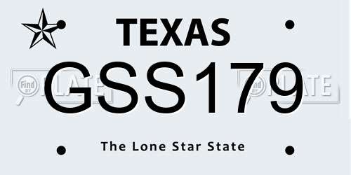 GSS179 Texas License Plate