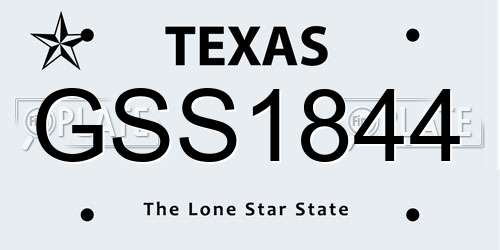 GSS1844 Texas License Plate