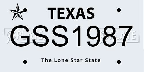 GSS1987 Texas License Plate