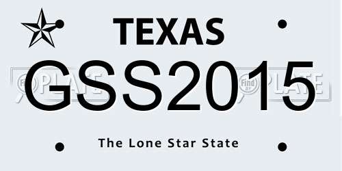 GSS2015 Texas License Plate