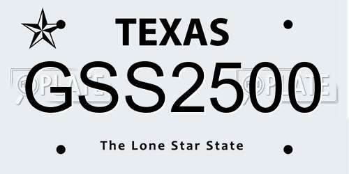 GSS2500 Texas License Plate