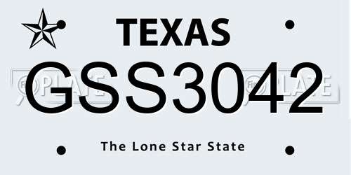 GSS3042 Texas License Plate