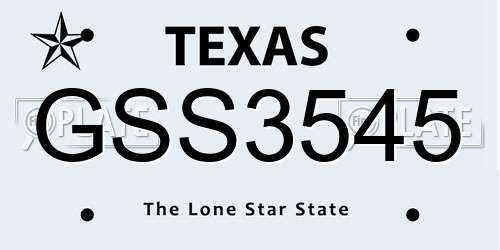 GSS3545 Texas License Plate