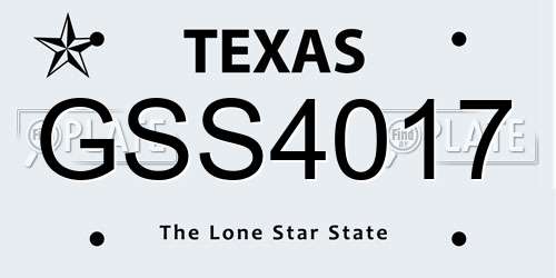 GSS4017 Texas License Plate